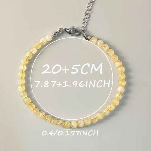Citrine Gemstone Crystal Bracelet Adjstble Stacking Dainty November Healing Boho - Picture 3 of 5
